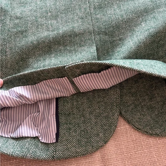 NWT J. Crew Herringbone Wool Blend Schoolboy Blazer Green Size 4P | Petite - Picture 9 of 9